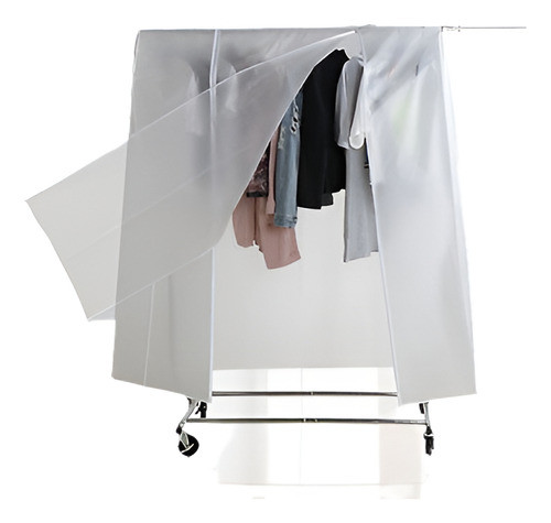 Estante De La Ropa Ropa Ajustable De Metal Con Tapa A Prueba 0