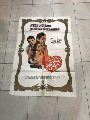 Antiguo Afiche De Cine Original C/rock Hudson-envio 0