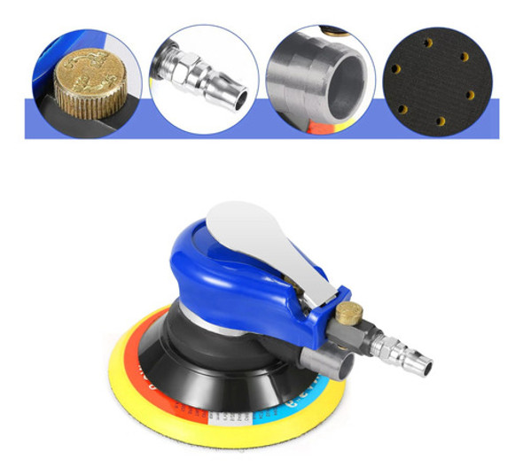 Lixadeira Pneumática Orbital Hookit Roquite Profissional 5 0