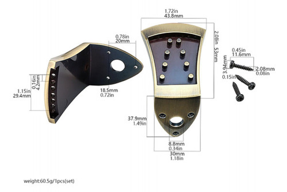 Peça De Bandolim Triangular De Metal Para Violão Bandolim 1