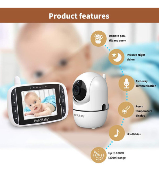 Babá Eletrônica Hb65 Hellobaby Alerta De Temperatura 1