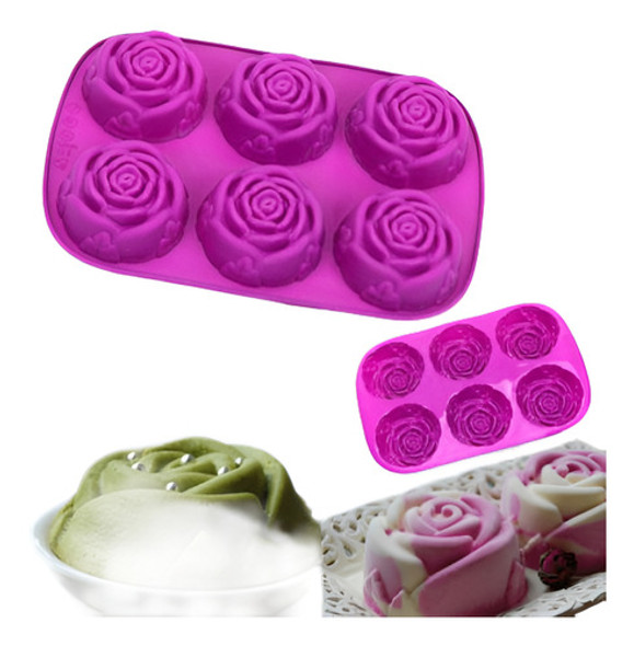 6 Cavidades Silicona Pastel Horneado Molde Pan Jabón Cupcake 0