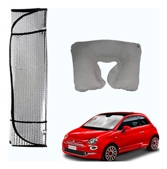 Parasol Auto Plegable Metalizada + Almohadilla Cuello Viaje 0