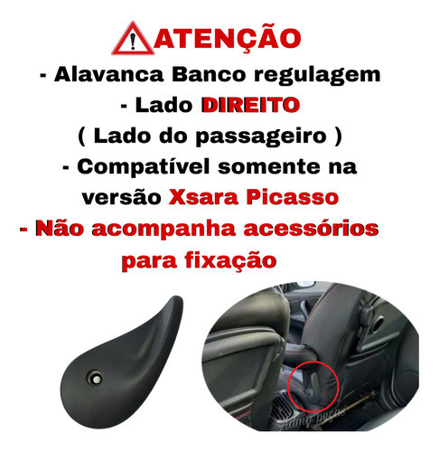 Alavanca Regulagem Banco Xsara Picasso 2003 A 2012 Direito 1