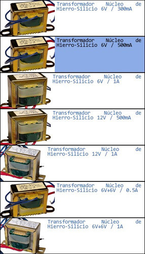 Trafo Fe-si 6vac 500ma 0.5a Fuente 1