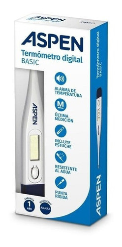 Termometro Digital Aspen Mt31 Fever Blue 60seg Punta Rigida 1