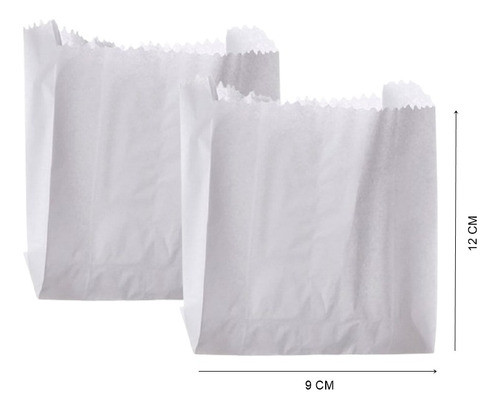 300 Saco Saquinho Papel Lanche Hamburguer Festa Branco 9x12 0