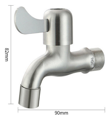 Torneira Jardim Tanque Parede 1/4 Volta Metal Aço Escovado 1