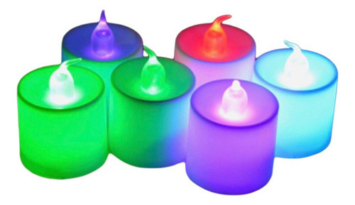 24 Velitas Led Multicolor Intermitente + Pilas 15 Años 18 Añ 1