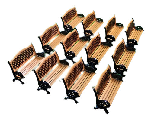 Zy35087ob 12pcs Modelo Tren Plataforma Parque Calle Asiento 0
