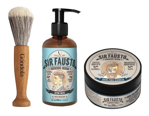Crema De Barbear + Navaja + After Shave + Brocha Sir Fausto 1