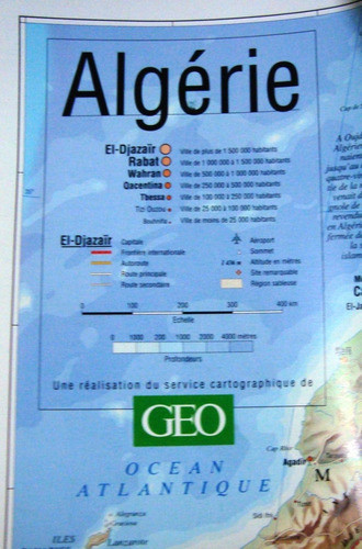 Mapa Nat Geo Algeria Norte Africa 55x40 Rabat Marruecos Etc 1
