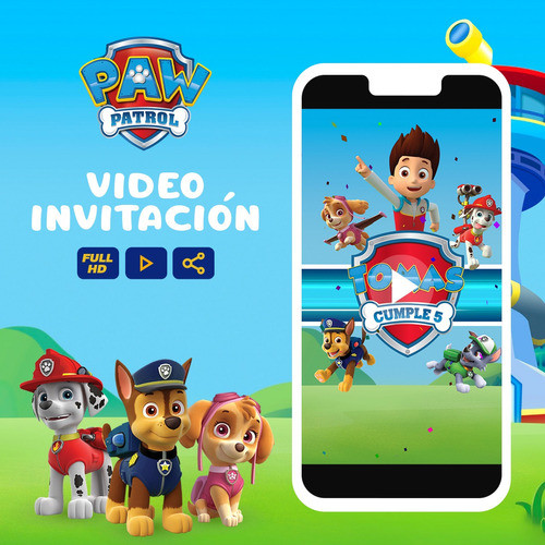 Video Invitación - Paw Patrol / Patrulla Canina - Premium 0