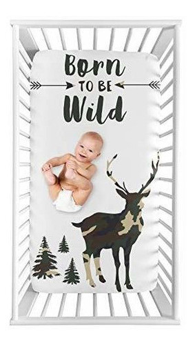 Sweet Jojo Designs Woodland Camo Deer Boy Sábana Ajustable P 0