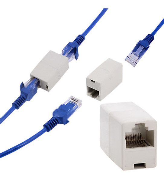 Xeus 10pcs Rj45 Cat5 Acoplador Red Lan Cable Extensor Conect 0