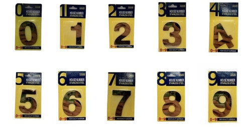 Números Para Puertas En Metal Dorados 75mm De Alto 0