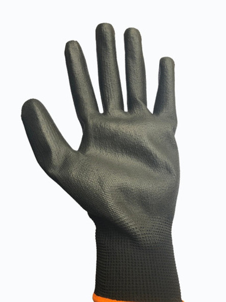 Guante Mecánico Tejido Recubierto Pu Negro X 12 Pares 1