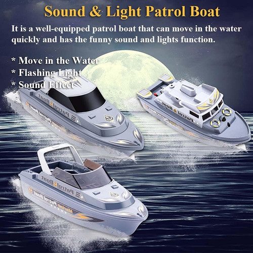 Barco De Patrulla Eléctrico Coast Guard, Gris, 27cm 1
