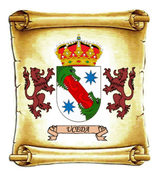 Uceda - Escudo Del Apellido - Heráldica - Lámina 45x30 Cm. 0