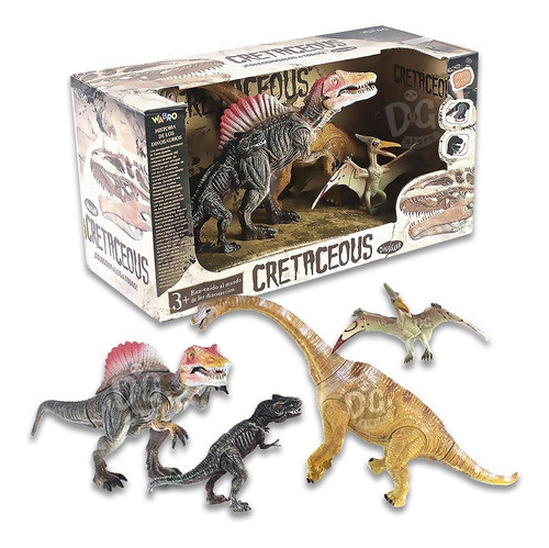Pack X 4 Dinosaurios Set Cretaceous Original Partes Móviles 1