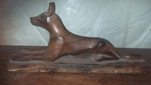 Perro Egipcio En Madera Pesada De Coleccion 0