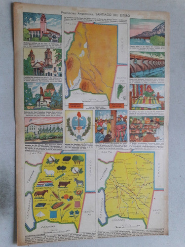 Lamina Coleccion Billiken Provincias Arg Santiago Del Estero 0