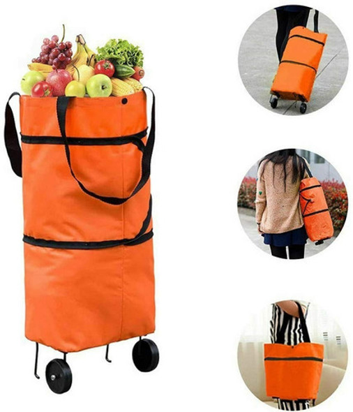 Bolso Bolsa Changuito De Compras Plegable Con Ruedas 0