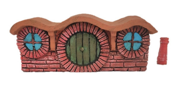 Kit Casa Hobbit + Ponte + Lago 20 Cm Miniaturas Em Resina 1