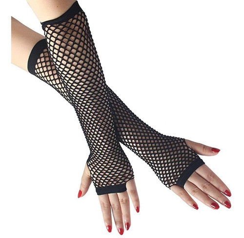 Guantes De Red Sin Dedos Mediano Negro X 12 Unidades 1