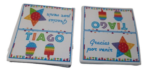 Cierrabolsas Autoadhesivos De Candy Bar X24u De 6x6cm Pop It 0