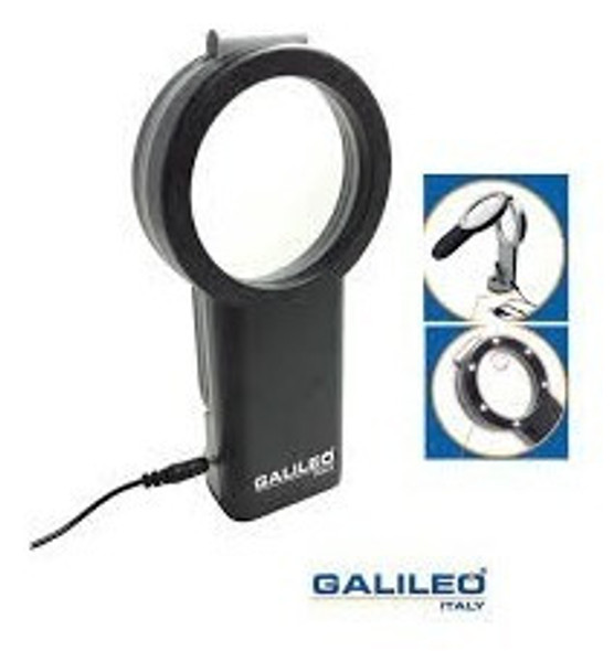 Doble Lupa De Pie Con Luz Led Galileo L7097led 0
