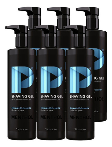 Shaving Gel De Barbear Play Menthol 1kg Shaver Pacote 6 Unid 0
