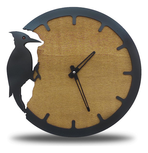 Cleris Art Studio Woodpecker Wall Clock, Modern Home Decor, 0