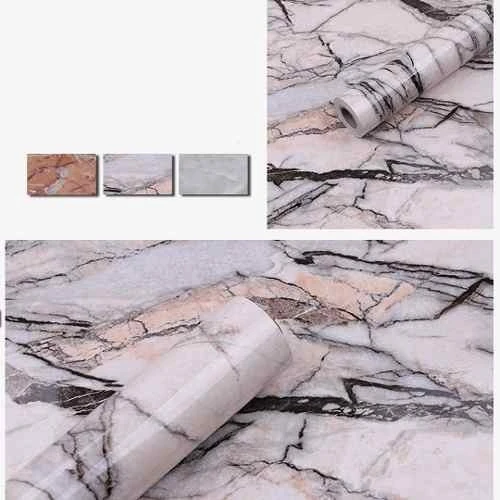 Papel Adhesivo Empapelar Lavable Simil Marmol Blanco 122 Cm 0