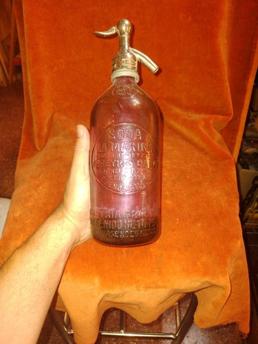 Sifón Antiguo Color Bordo Soda La Marina 0