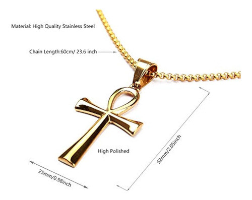 Xiaoke Coptic Ankh Cross Collar Religioso Para Hombres Y Muj 1