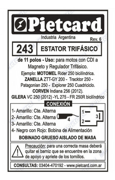 Estator Gilera Yl 275.en Panther Motos 1 Estator Gilera Yl 275.en Panther Motos 1