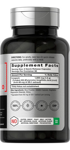 Horbaach I Longjack Tongkat Ali 20:1 | 1600mg | 120 Capsules 1