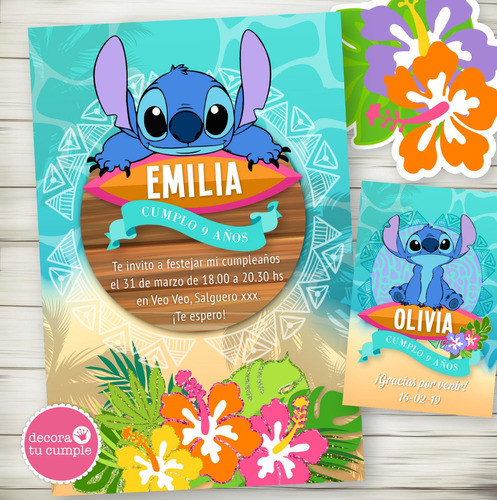Kit Imprimible Stitch Candy Cumpleaños Invitaciones Deco 0