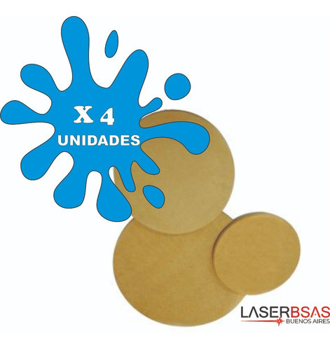 Figura Base Mdf Fibro Circulo 10 Cm X 4 Unid. En 9mm C10-9-4 0