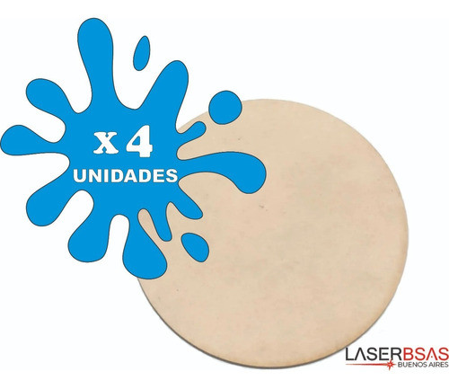 Figura Base Mdf Fibro Circulo 10 Cm X 4 Unid. En 9mm C10-9-4 1