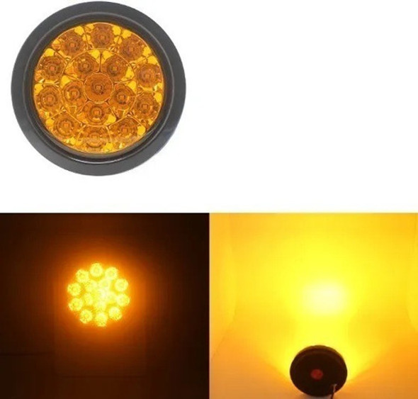 Juego De Faros Led Traseros Redondos Ambar 24v 1