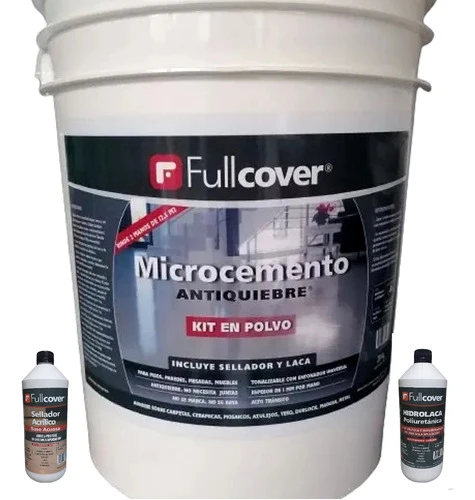 Cemento Alisado Microcemento Antiquiebre 12m2 Sellador Laca 0