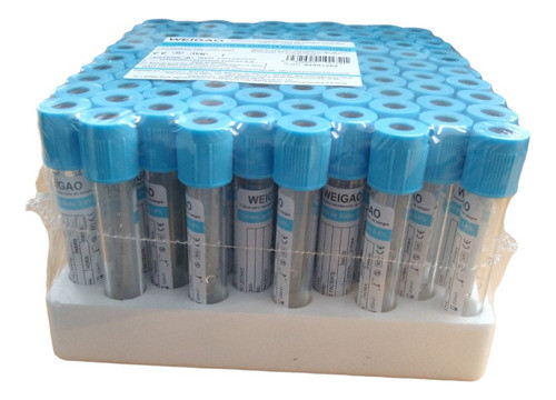 Tubos Prp Citrato De Sodio Al Vacio 3.8% 4.5ml Celeste X 100 0