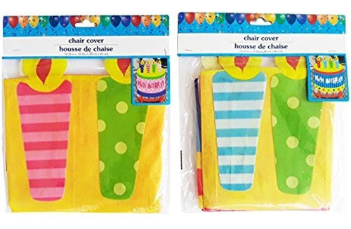 2 Fundas De La Silla Happy Birthday - Pastel De Cumpleaños C 0