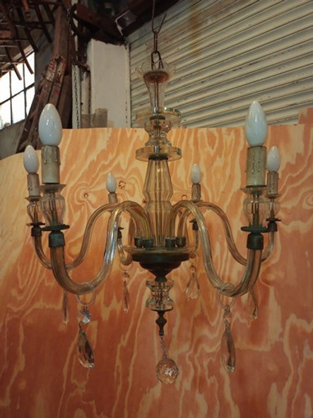 Araña Cristal 6 Luces Antigua 0