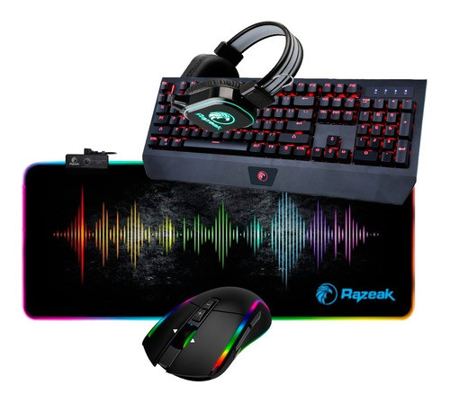 Combo Gamer Razeak Teclado Mouse Ultra Pro Rkmph-9850 Rsuy 0