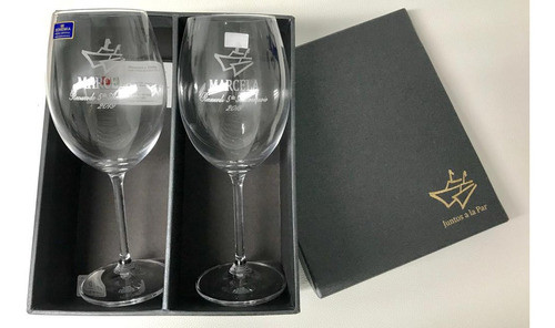 Set Copas Vino Cristal Aniversario - Opcion Grabado, 24hs! 1