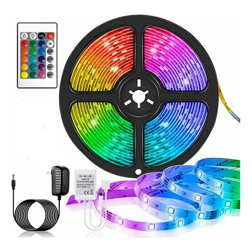 Cinta Led Rgb Con Control Remoto 12v 3m Universo Binario 0