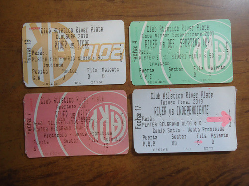 Entradas De Fútbol De River Antiguas  ( S11 ) 1